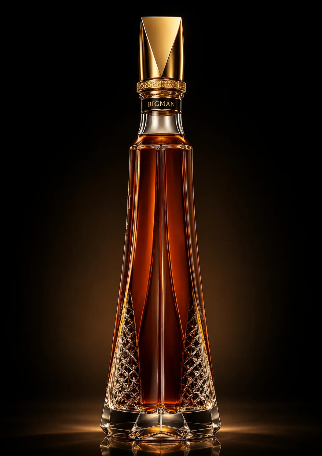 Chai thủy tinh cao cấp BS003 - Imperial Obelisk — mẫu chai rượu thiết kế riêng BIGMAN SPIRITS, cận cảnh nắp chai