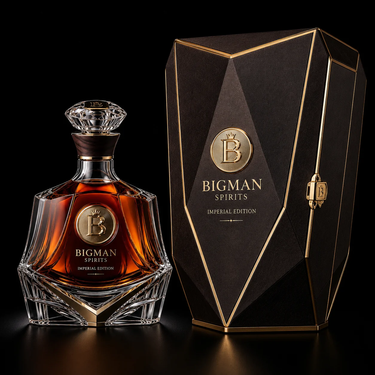 Hộp quà rượu cao cấp đi kèm chai BS009 - Imperial Monolith — bộ chai và hộp quà tặng doanh nghiệp BIGMAN SPIRITS