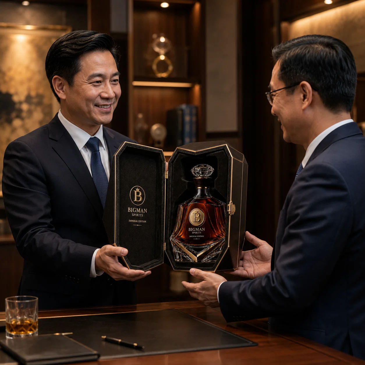 Trao quà tặng doanh nghiệp: bộ chai rượu và hộp quà cao cấp BS009 - Imperial Monolith — BIGMAN SPIRITS