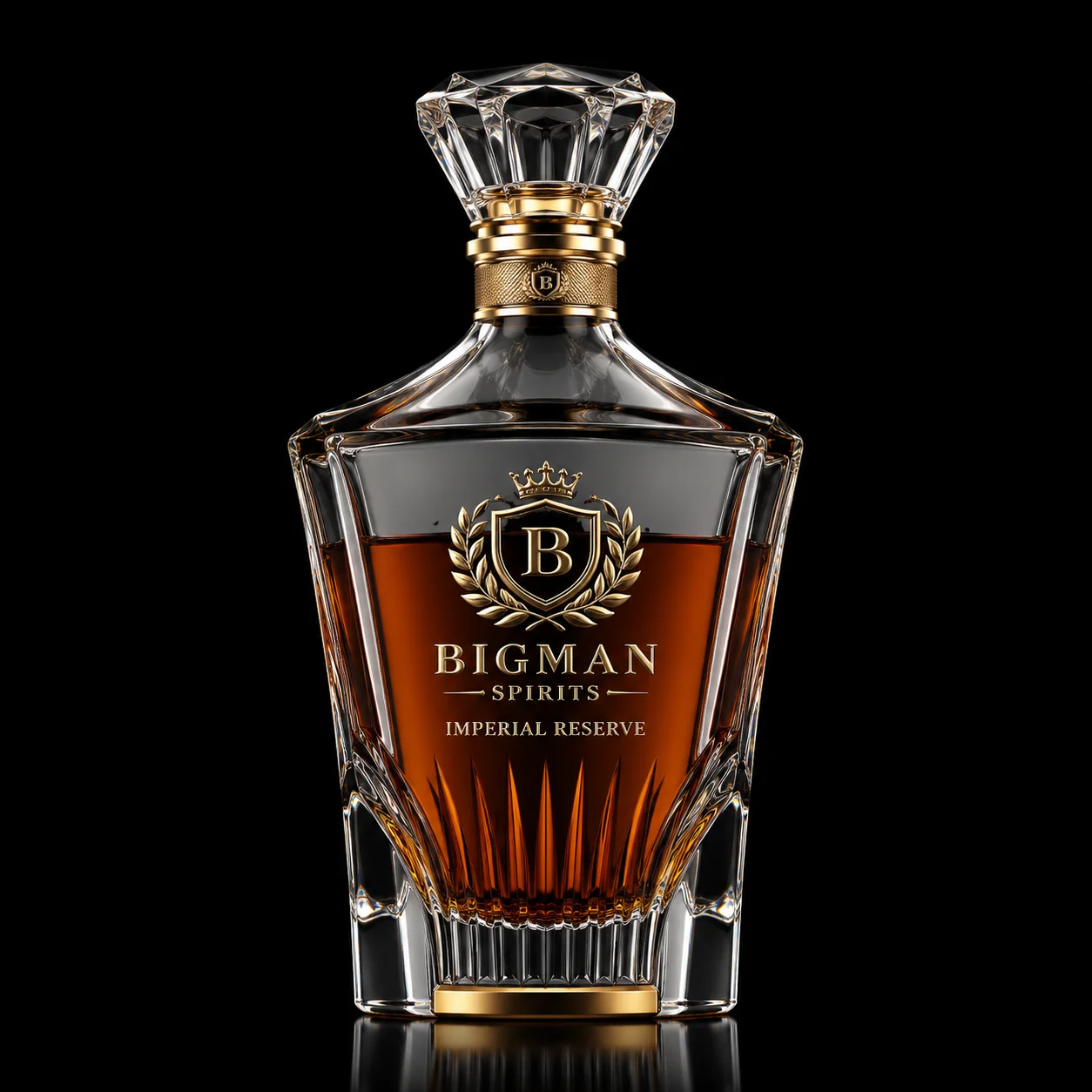 Chai thủy tinh cao cấp BS010 - Imperial Reserve — mẫu chai rượu thiết kế riêng BIGMAN SPIRITS, chính diện