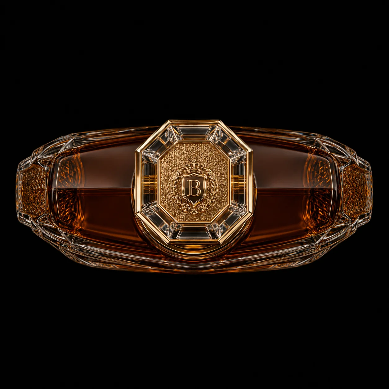 Chai thủy tinh cao cấp BS011 - Gatsby Sunburst — mẫu chai rượu thiết kế riêng BIGMAN SPIRITS, góc chi tiết
