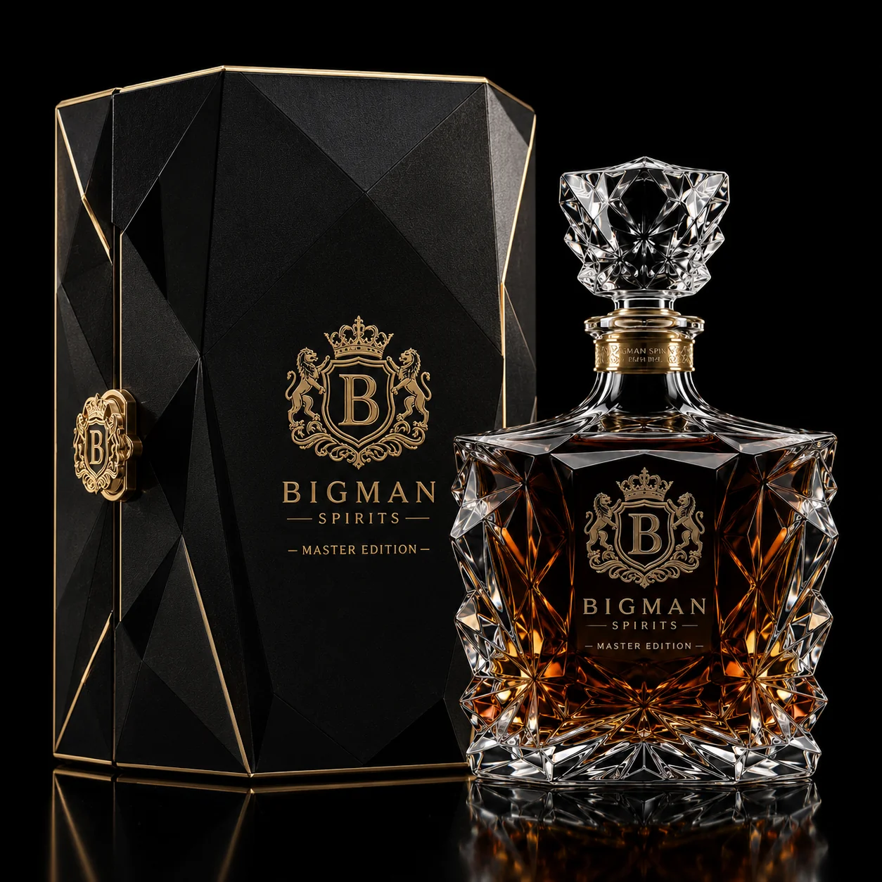 Hộp quà rượu cao cấp đi kèm chai BS017 - Master Prism — bộ chai và hộp quà tặng doanh nghiệp BIGMAN SPIRITS