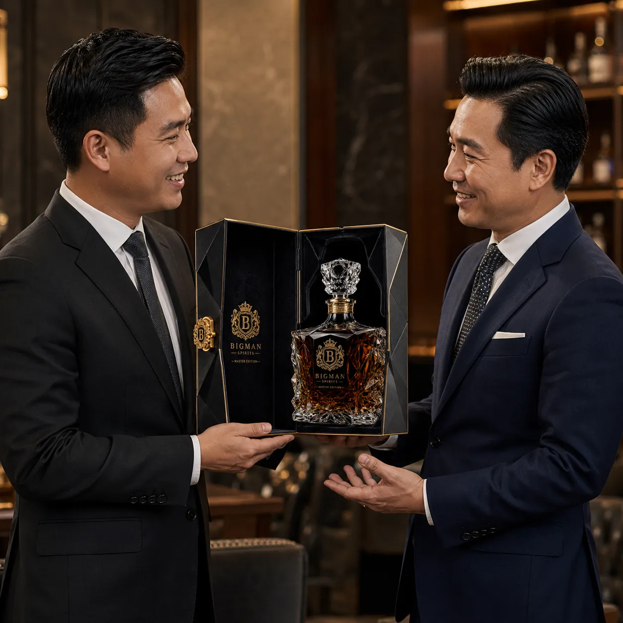 Trao quà tặng doanh nghiệp: bộ chai rượu và hộp quà cao cấp BS017 - Master Prism — BIGMAN SPIRITS